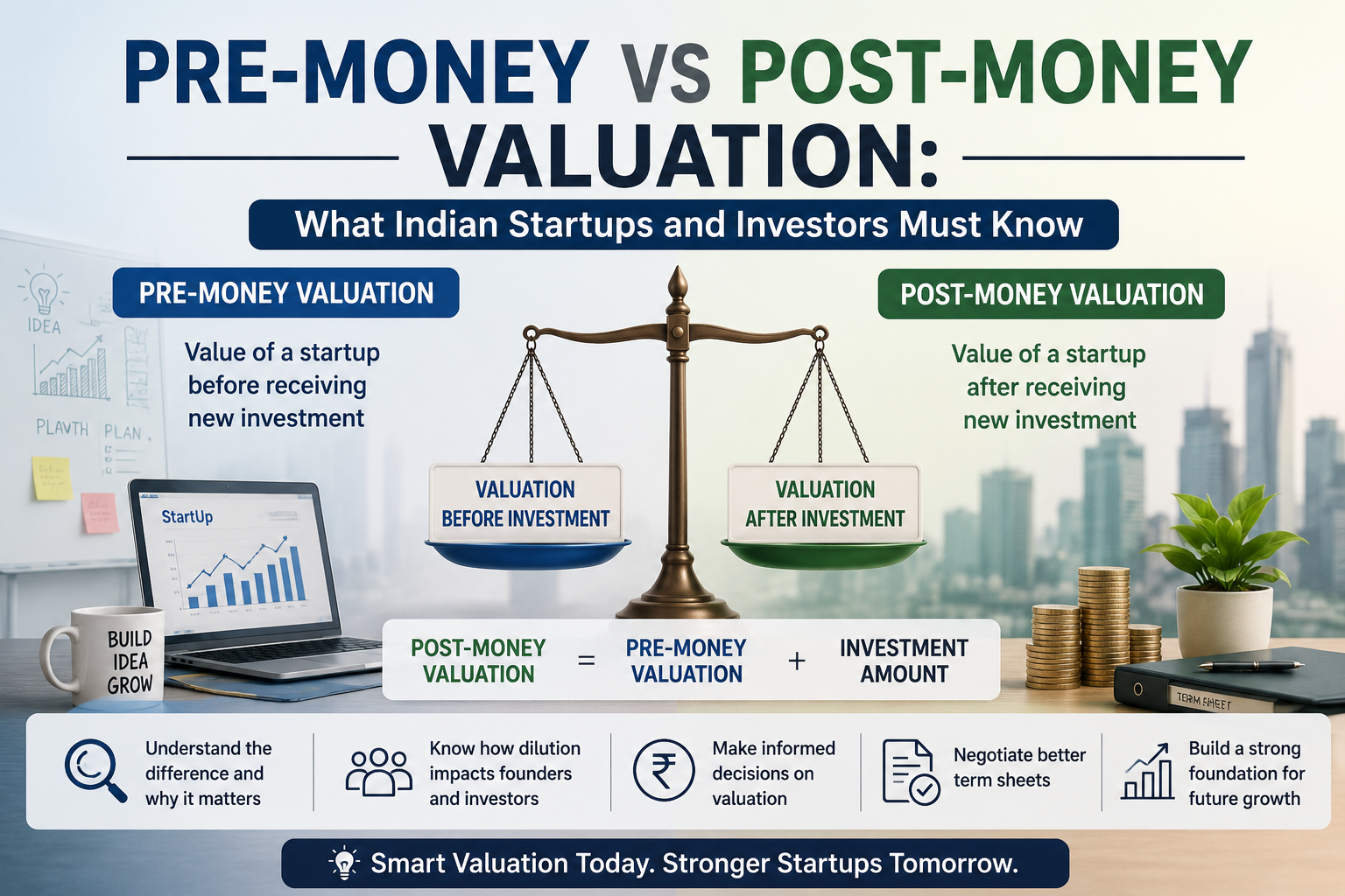 Pre-Money vs Post-Money Valuation: What Indian Startups and Investors Must Know (2026 Guide)