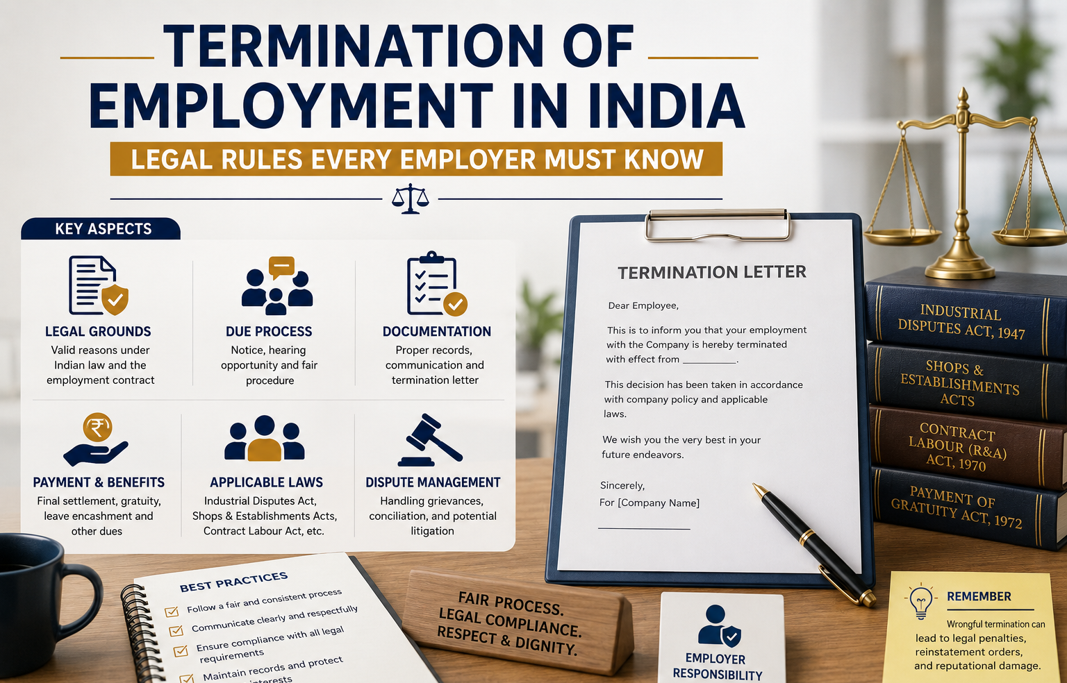 Termination of Employment in India - Legal Rules Every Employer Must Know (2026 Updated)